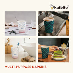 Katbite 50PCS 12 oz Disposable Paper Cups,Hot/Cold Beverage Drinking Cup,Plaid And Star Design