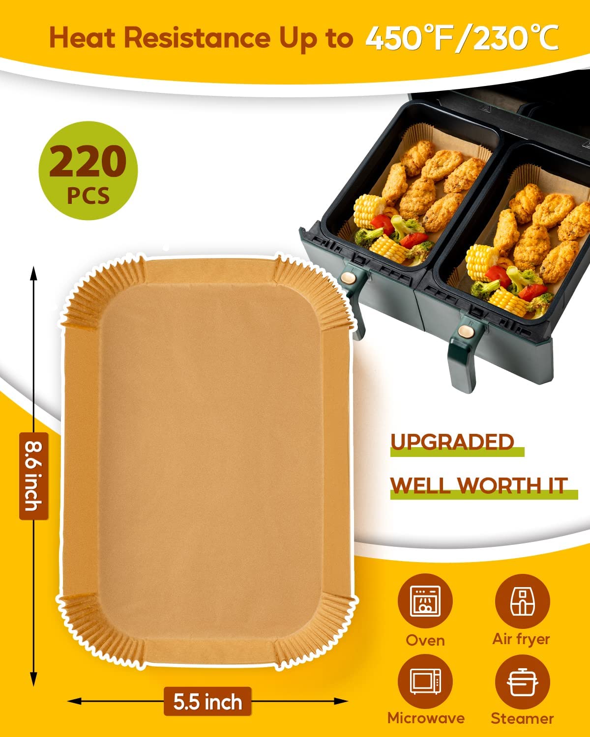 Air Fryer Liners For Ninja Foodi,, Disposable Parchment Air Fryer