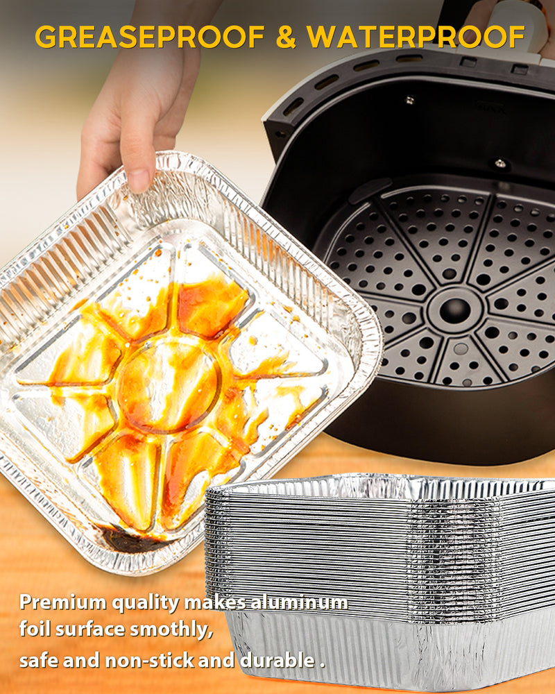 5pcs Air Fryer Special Aluminum Foil Baking Trays, Paper Baking