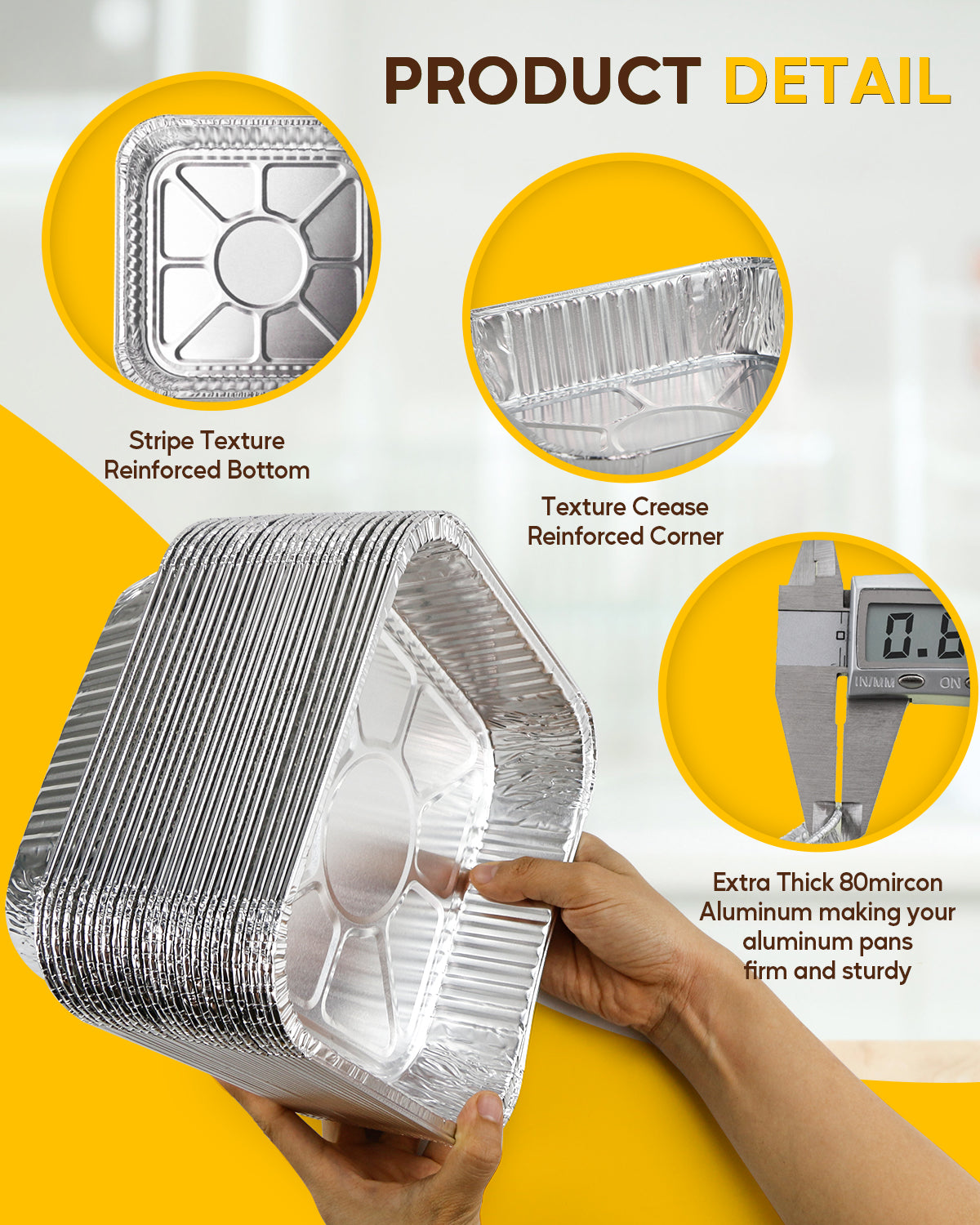 katbite 8 x 8 Aluminum Foil Pans for Air fryer, Disposable 25 Pack