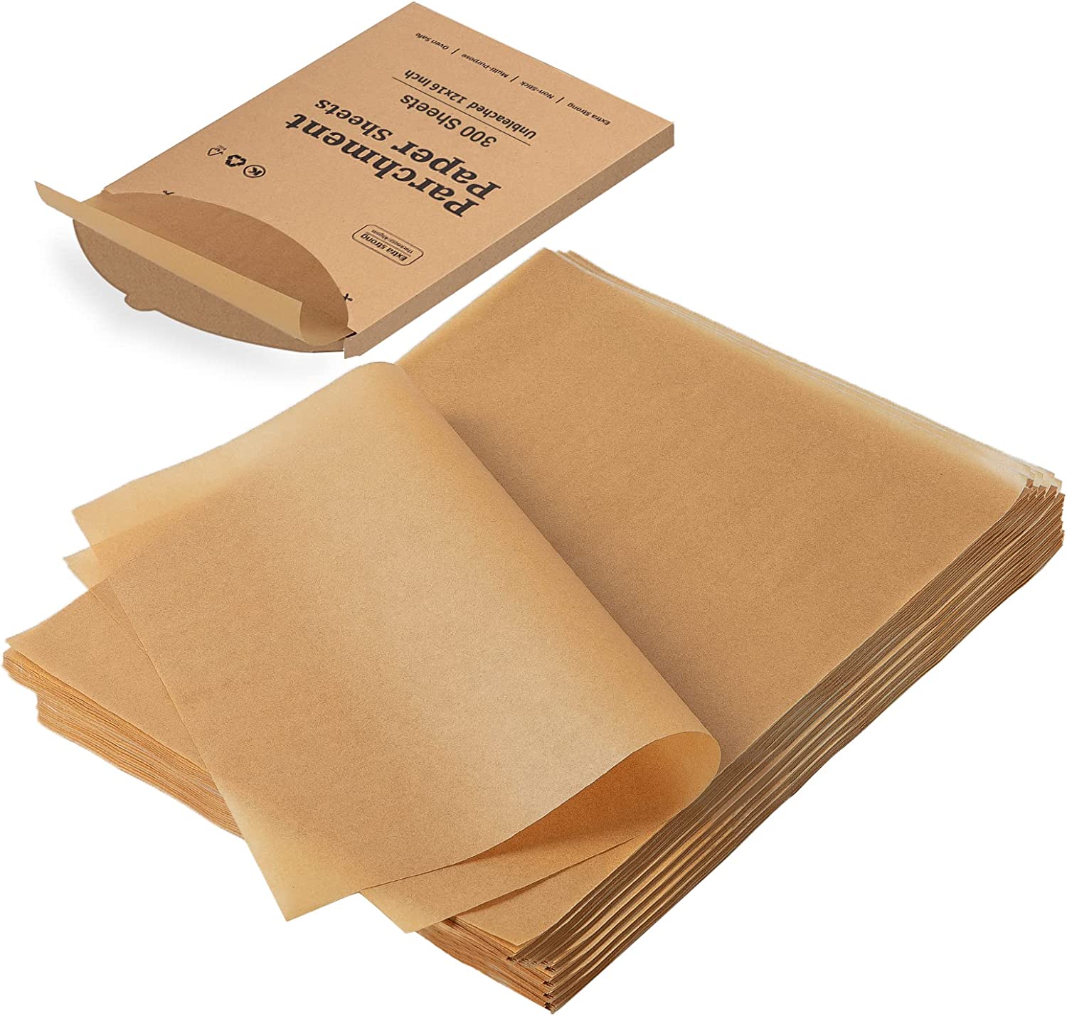 Katbite 75Pcs White Parchment Paper Sheets 12x16IN, Pre-Cut Heavy Duty  Parchment Baking Paper, Non-Stick Half Sheet White Baking Parchment Paper  for