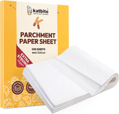 Katbite 200 Pcs 12x16 inch Heavy Duty Unbleached Flat Parchment Paper for Baking,White