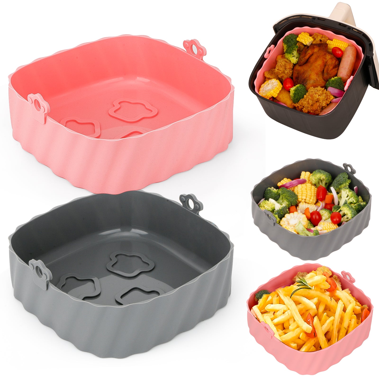 Air Fryer Silicone Liners Reusable Heat Resistant Silicone Air