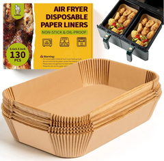 Katbite Air Fryer Liners Disposable 130PCS, 8.6x5.5'' Rectangle Liners For Air Fryer Basket
