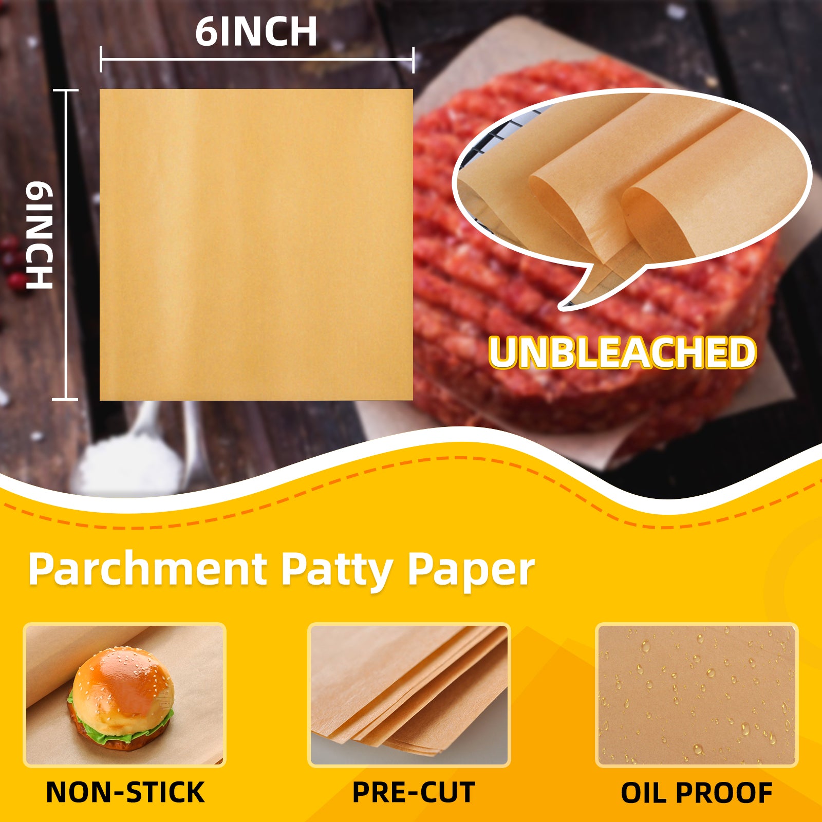 Baking Paper Heavy Duty, Greaseproof Paper Sheets, Non Stick