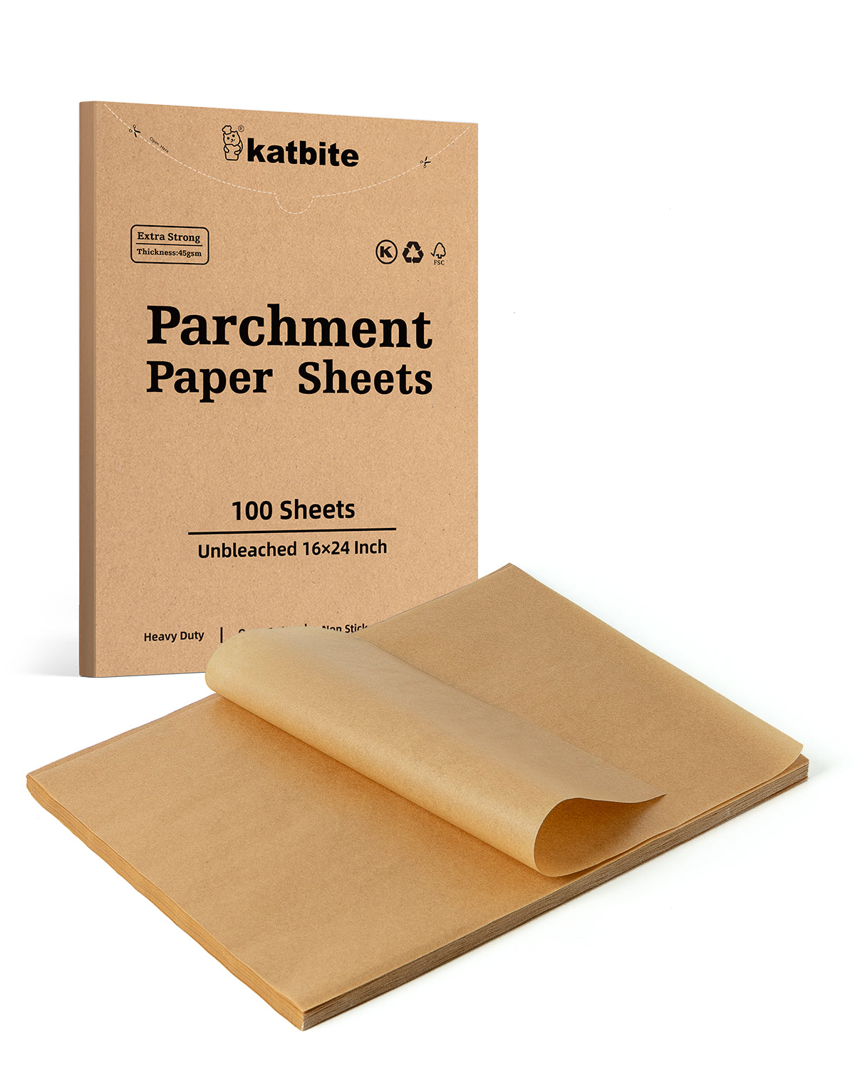 Katbite 100Pcs 3.5 Inch Parchment Paper Rounds, Unbleached & Non